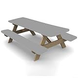 Funda protectora para mesa y silla al aire libre 190T210D tela Oxford, impermeable y adecuada para actividades familiares (190T gris, 183 x 72 cm)