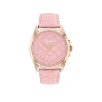 Coach Women's Greyson Pink Leather Quartz Watch, 14504278, Pink, 36 mm