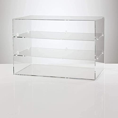 3 Tray Bakery Clear Acrylic Pastry Pastries Display Case Cafe Hotel Counter Food: 10 inches Deep X 12 inches High: Width Varies from 13-21 inches (18 Inches Wide)
