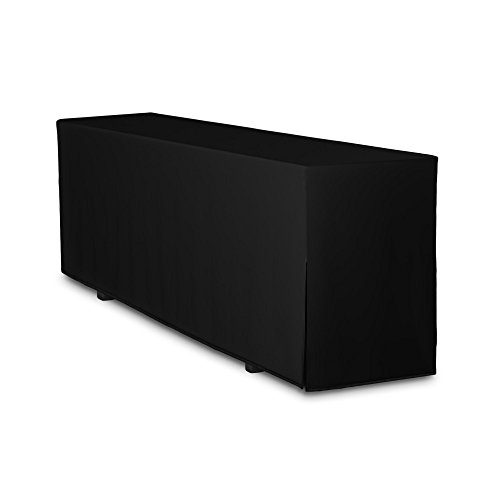 TexDeko® Biertischhusse Premium für Bierzeltgarnitur 220 x 50cm Blickdicht waschbar nur Tisch (Schwarz)