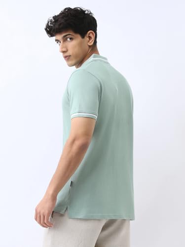 Image of Urbano Fashion Men's Solid Regular Fit Half Sleeve Cotton Polo T-Shirt