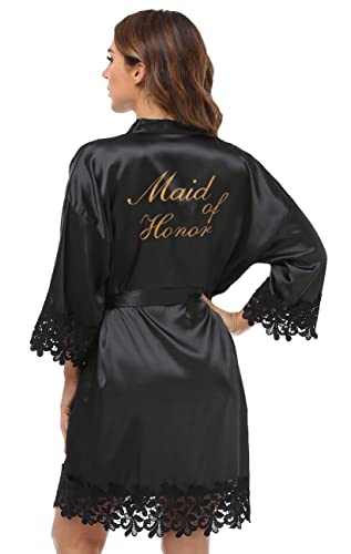 Image of Women's Short Kimono Robe Soft Bride Bridesmaid Robes for Wedding Party Bridal Robes Getting Ready