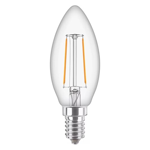 Philips Corepro LEDcandle E14 Filament Claire 2W 250lm – 827 – Blanc Très Chaud | Équivalent 25W