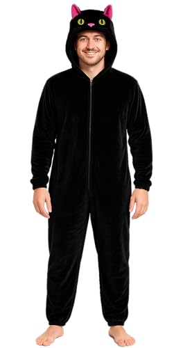 Foxxeo schwarzes Katzenkostüm für Herren Größe M - XXXXL, Größe:XXXXL