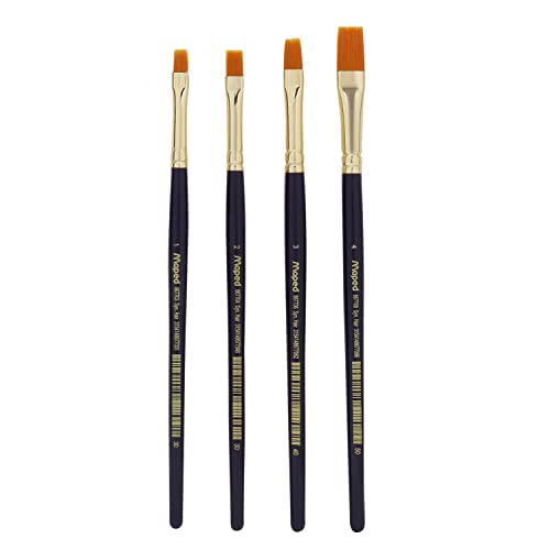 Image of Maped Color'Peps Synthetic Hair Flat Brushes (Set of 4)