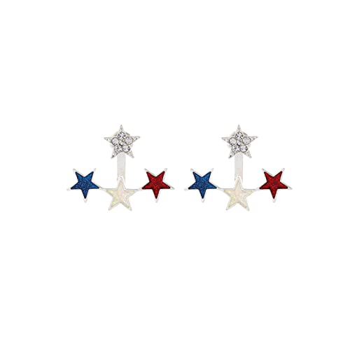 Independence Day American Flag Earrings 4Th Of July Earrings Patriotic Dangle Drop Stud Earrings For Women Girls Gifts (D) #TOP7