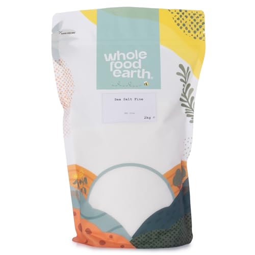 Wholefood Earth Sel Fin Non Iodé - Sel de Mer Naturel Minéralisé 2 kg