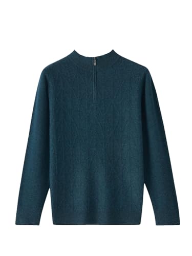 Men's Winter Wool Warm Zipper Sweater Half High Neck Sweater