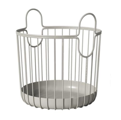 Panier à linge pour salle de bain en métal noir avec poignées de transport pratiques modèle B
