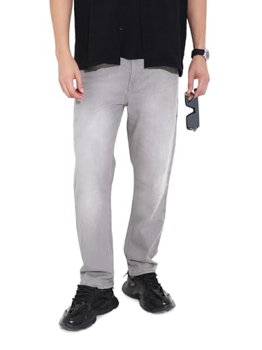 Image of The Indian Garage Co Men Slim Straight Fit Solid Mid-Rise Stretchable Jeans