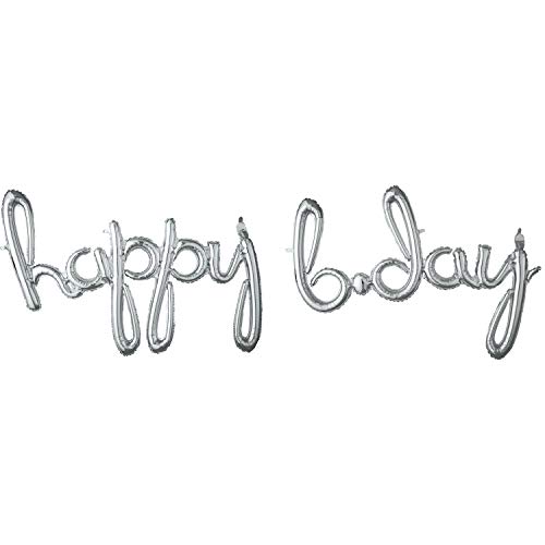 Anagram International 3793611 - Palloncino con scritta "Happy Birthday", colore: Argento