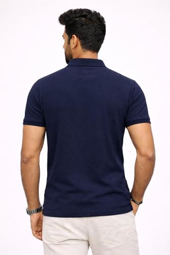 Image of Premium Pique Cotton Pocket Polo T-Shirt for Men | 210-220 GSM | Regular Fit | 2-Button Placket | Soft Breathable Fabric | XS-3XL