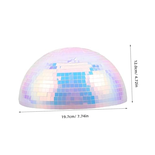 Bola espejada reflectante Cabilock, hemisferio decorativo para pared, 8 pulgadas, medio esfera de espuma y plástico, decoración moderna para discoteca, hogar, fiestas temáticas de los 70 y centros de mesa miniatura 2