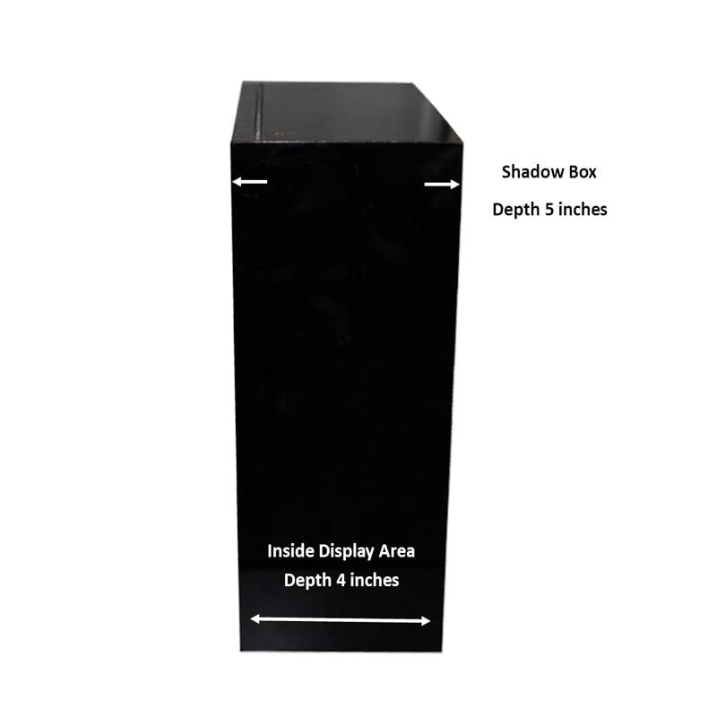 A Shadow Box Display Case 13x13x5'' Picture Frame Memory Wooden Black Box Hanging w Clear Acrylic Slide Cover