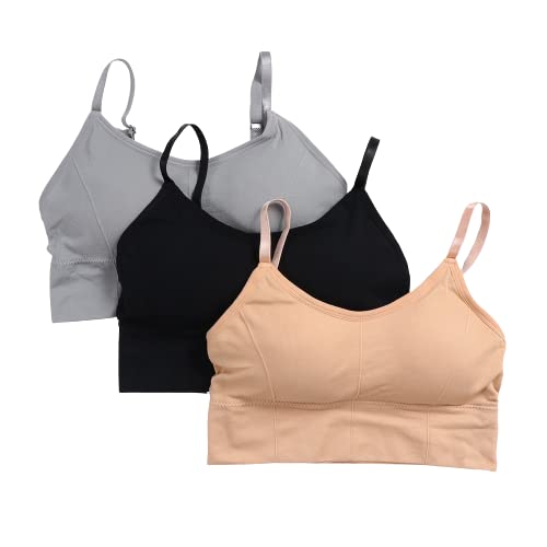 Women Cotton Padded Wire Free Sports Bra Fitness Yoga and Gymwear, Fashionable Lifestyle, Outdoor Life, Free Size (Pack of 3), Size (28-32)-image-41