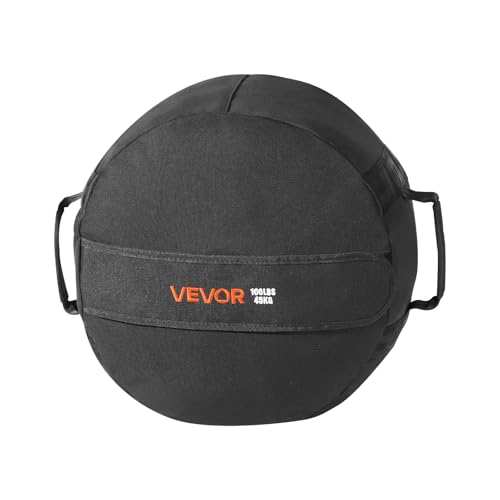 VEVOR Sac de Sable d'entraînement, Sac de Musculation Robuste avec poignées, Sac de Slam pour Fitness, Musculation, Crosstraining, Exercice de Gym à Domicile, Noir (Non rempli)
