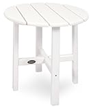 Trex Outdoor Furniture Cape Cod Round 18-Inch Side Table, Classic White