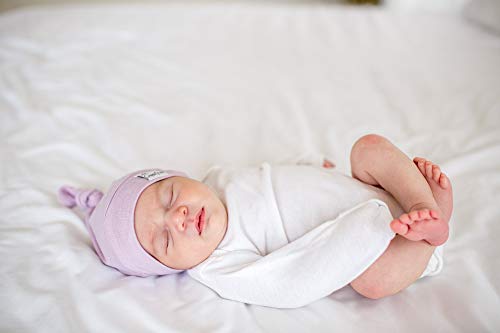 Image of Copper Pearl Baby Beanie Hat Top Knot Stretchy Soft Lily