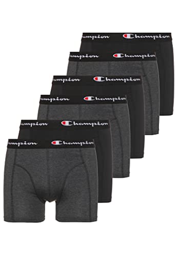 Bóxers Champion pack de 6 calzoncillos de algodón negro para el día a día