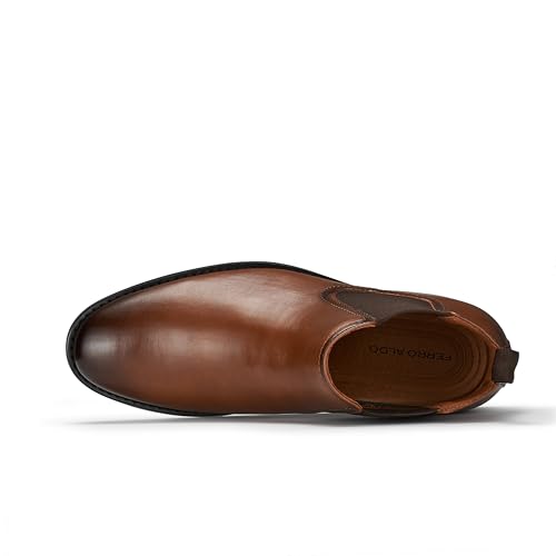 Image of Ferro Aldo Men's Chelsea Boots | Pull-On Ankle Boot in Plain Toe, Cap Toe & Wingtip Brogue Styles | For Casual, Dress, Work & Formal Events