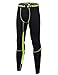 Sykooria Legging Homme, Cyclisme Pantalons Homme et Compression Collant Cool Dry Fitness, Baselayer Long Tight à Séchage Rapide, Respirant, Élastique pour Jogging Gym Cyclisme Jaune Combat Noir,S