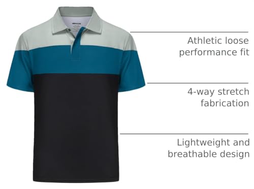 TIHEEN Mens Polo Shirts Short Sleeve Moisture Wicking Preformance Golf Shirts Big and Tall miniatura 4