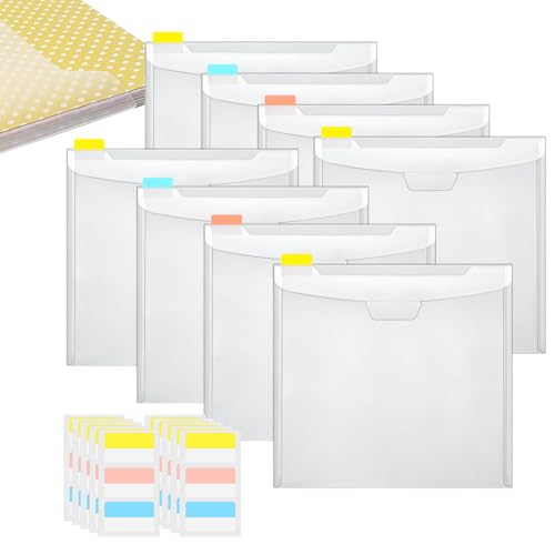 Générique Organisateur Papier Scrapbook – Boîte Stockage Transparente PP 30x30 Cm Avec Onglets Collants | Organisateur Stockage Arts Et Loisirs Pour Thermique | Porte-Scrapbook Transvisible