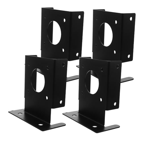 CONGARTENO 4個用ステンレス製重荷重 アンカーブラケット 黒色 パーゴラ柱支柱デッキガゼボフェンスサポート