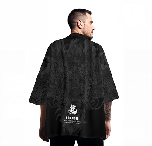 Image of Women's and Men Kimono Cardigan Japanese Long Sleeves Lightweight Open Front Coat Tops