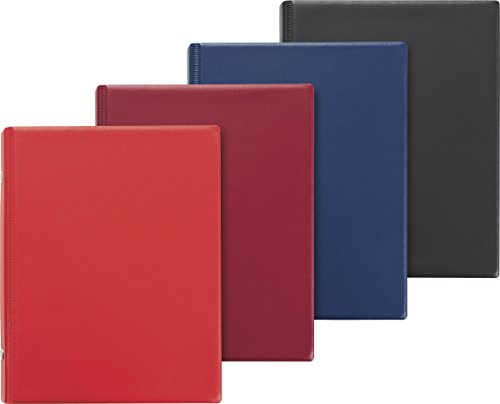Brunnen 1065206 Ringbuch (A6 Sortiertpackung, 2 Ringe, Kunststoff-Einband in den Farben rot, weinrot, blau, schwarz, inkl. 50 Blatt, 1 Stück)