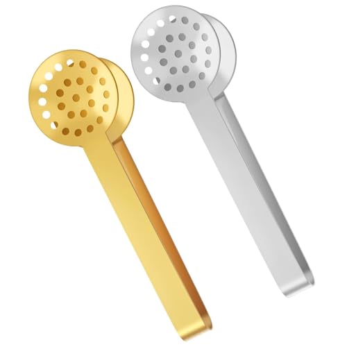 Tea Bag Squeezer Tongs 2-Pack Stainless Steel - Mess-Free Tea Bag Holder for Easy Hot Tea Brewing Comfortable Grip Tea Bag Strainer Tool for Kitchen & Tea Lovers