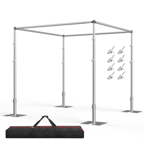 Image of EMART 10ft Square Backdrop Stand Heavy Duty, Adjustable Pipe and Drape Kit