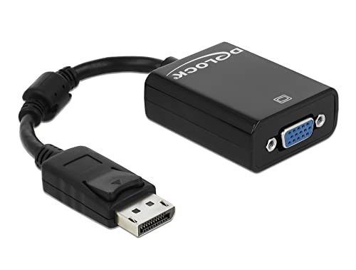 Adaptateur Displayport mâle VGA femelle noir DeLOCK pour connecter un vieux moniteur