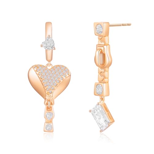 Aura & Irena 18K���b�L �n�[�g�_���O���C�������O �����p �X�e�[�g�����g�h���b�v�C�������O �o�����^�C���f�[�M�t�g ��h���� 925�X�^�[�����O�V���o�[�|�X�g 3A�L���[�r�b�N�W���R�j�A�܂��͓V�R�p�[���t��