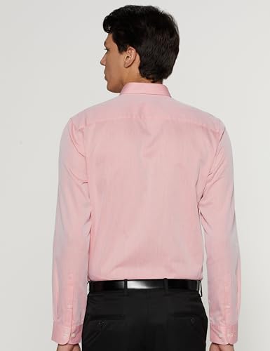 Image of Peter England Men's Classic Textured Slim Fit Full Sleeve Shirt | Wonder Fabric | Cotton Rich | Premium Dobby