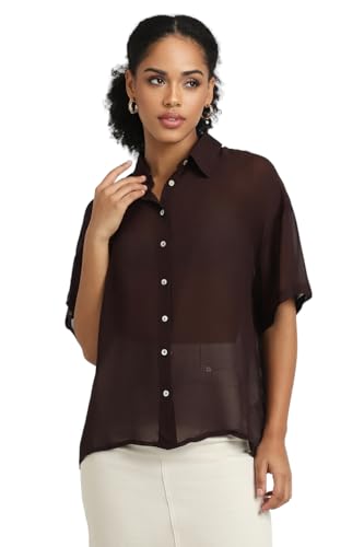 Image of Forever 21 Women Solid Regular Fit Shirt