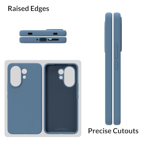 Image of SPRIG Compatible with Vivo V60 Premium SilkTone Back Cover Drop Tested Shock Proof Mobile Case for Men, Women, Boys and Girls with Camera Protection (Denim Blue)