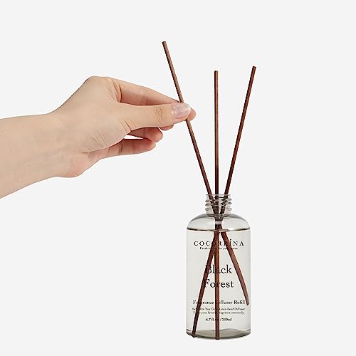 Image of Cocorrina Refill - Black Forest Scented Reed Diffuser Oil with 8 Sticks, Home Fragrance for Bedroom, Bathroom, Oil Diffuser Home Decor, 6.7 oz. (200 ml)