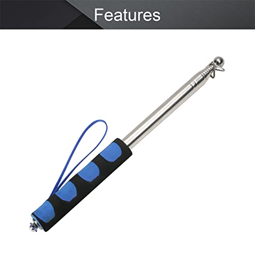 Image of Othmro 2Pcs Hollow Telescopic Teachers Pointer, Teaching Pointer Stick for Classroom, Metal Hand Retractable Pointer Extended Length 55.1 inch, Handheld Presenter Whiteboard Pointer (Blue)