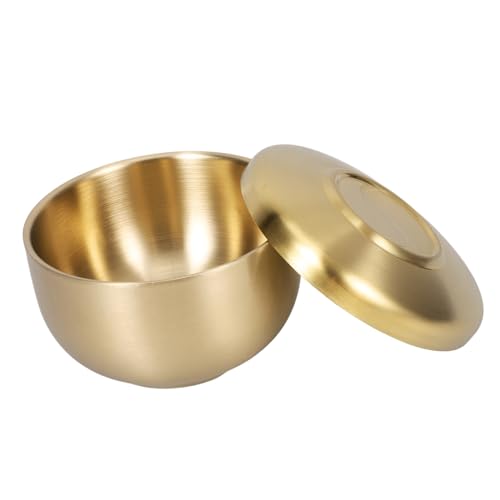 TOBBOMEY ステンレス製コンパクトライスボウル 蓋付き二重断熱機能付き 調理 ご飯 スープに 毎日使えるキッチン用小型丼 簡単お手入れで耐久