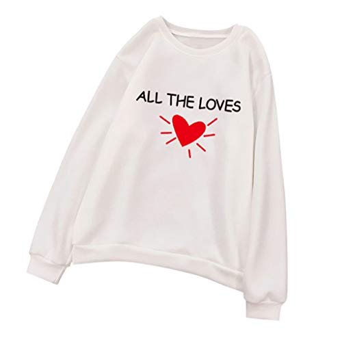Leewos Men or Women Lovers' Hoodie All The Loves Long Sleeve Sweatshirt Pullover(White,XXL)