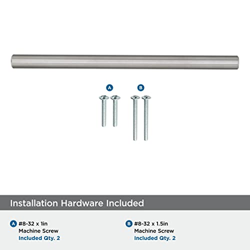 Image of Amerock 5-1 /16 inch Bar Pulls Stainless Steel Drawer Pull | 5-1 /16 inch (128mm) Center-to-Center Mounting Distance and 7-3 /8 inch Overall Length, Durable Stainless Steel Cabinet Hardware