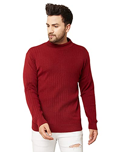Image of Kvetoo Men High Neck Full Sleeve Winter Woolen Sweater