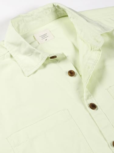 Image of Thomas Scott Men's | Solid | Full Sleeve | Oversized Fit | Cotton Blend | Spread Collar | Casual Shirt