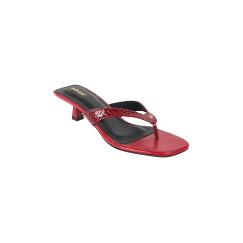 Image of Mochi Women Faux Leather Slip-on Heeled Sandal