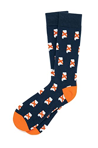Men's Designer Alabama State Flag Novelty Dress Crew Trouser Socks
