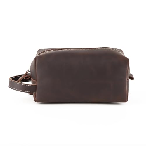 Pochette en cuir véritable batterie externe et étui de protection compact café - 2