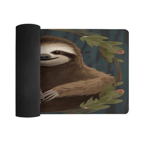 Tapete para escritorio Sloth grande antideslizante de caucho miniatura 3