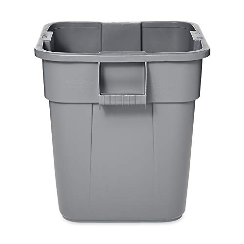Image of Rubbermaid Commercial Products 28 Gallon Square Brute Tote Storage Bin, Gray, FG352600GRAY (Pack of 6)
