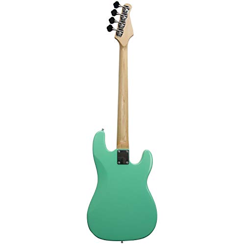 Sawtooth Ep Series Left-Handed Electric Bass Guitar With Gig Bag & Accessories, Surf Green W/Pearl Pickguard #TOP4